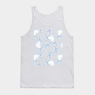 Blue Ribbons and Bows Pattern Tank Top